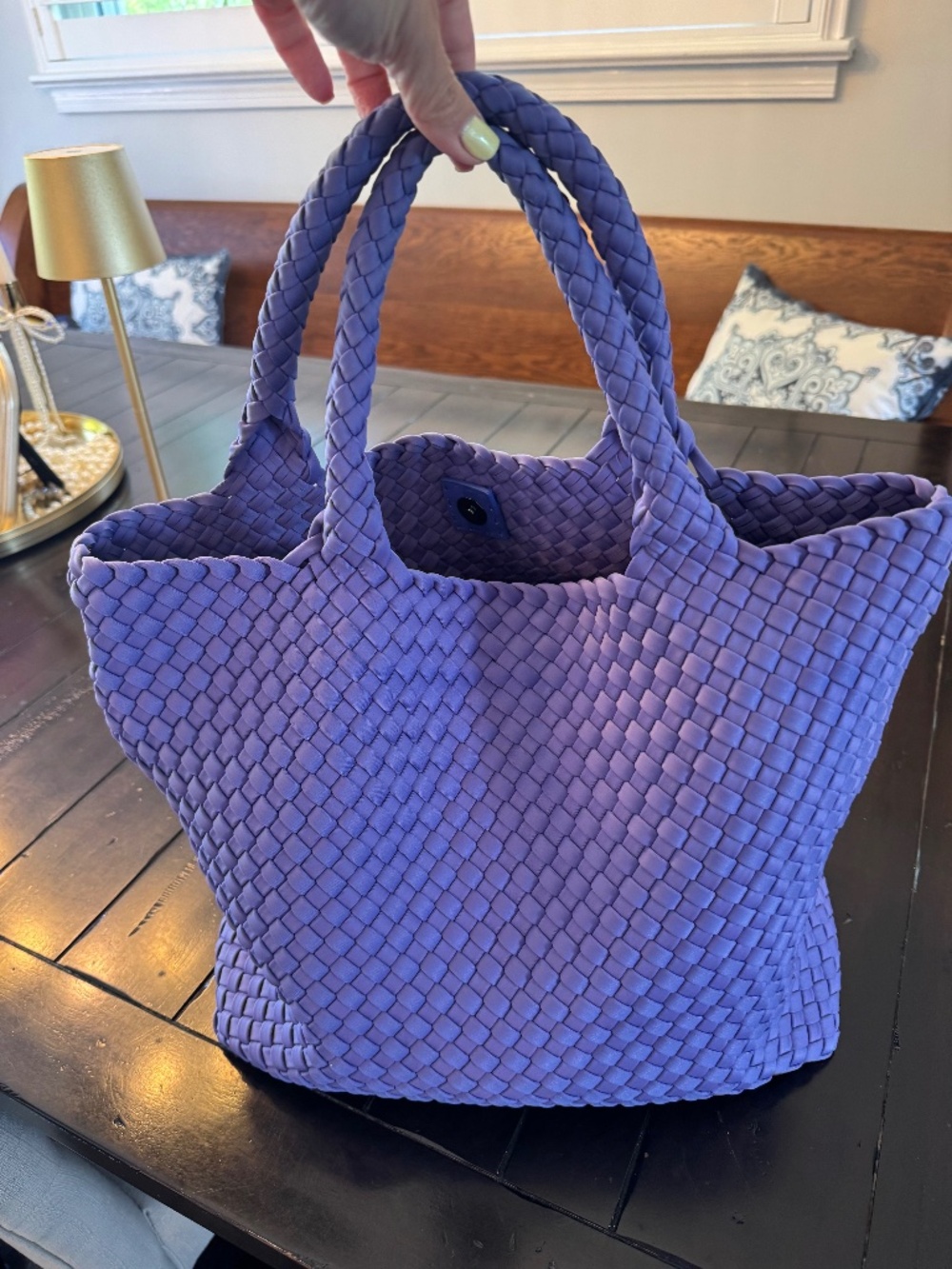 Sol & Selene Lavender Woven Tote Bag w/ Matching Zip Pouch & Strap